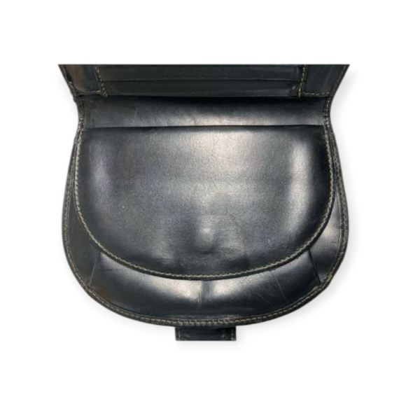 Fendi Vintage Pequin Stripe Half Moon Wallet Brown Black - Picture 9 of 17